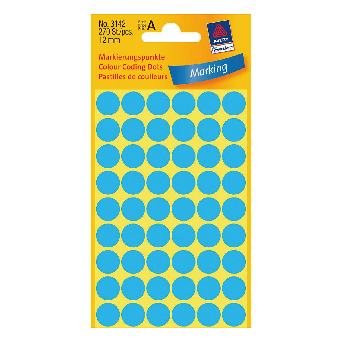 AVERY Zweckform Klebepunkte 3142 blau Ø 12,0 mm, 270 St.