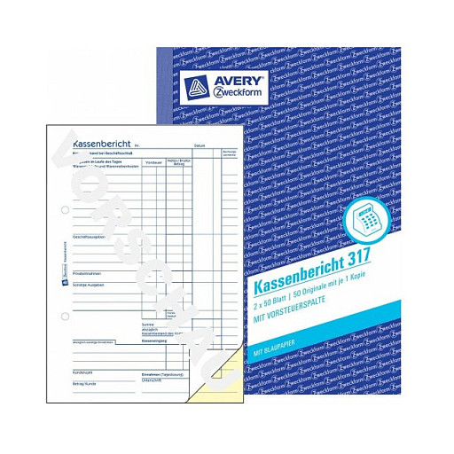 AVERY Zweckform Kassenbericht Formularbuch 317, 1 St.