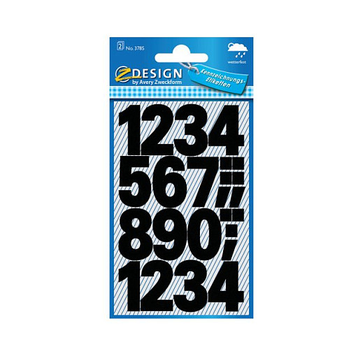 AVERY Zweckform Klebenummern 3785 Zahlen, noir 25,0 mm, 48 Etiketten