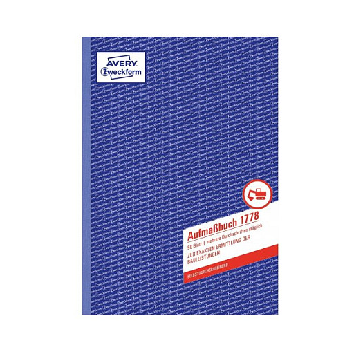 AVERY Zweckform Aufmaßbuch Formularbuch 1778, 1 St.