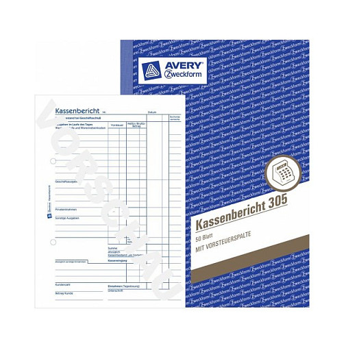 AVERY Zweckform Kassenbericht Formularbuch 305, 1 St.