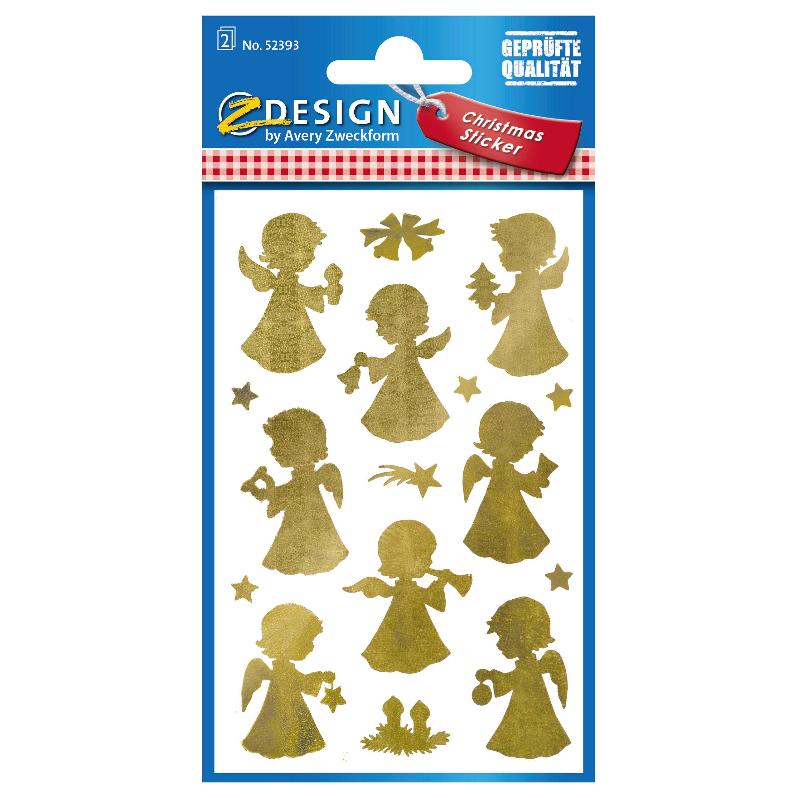 AVERY Zweckform Aufkleber Engel, gold, 8 Etiketten