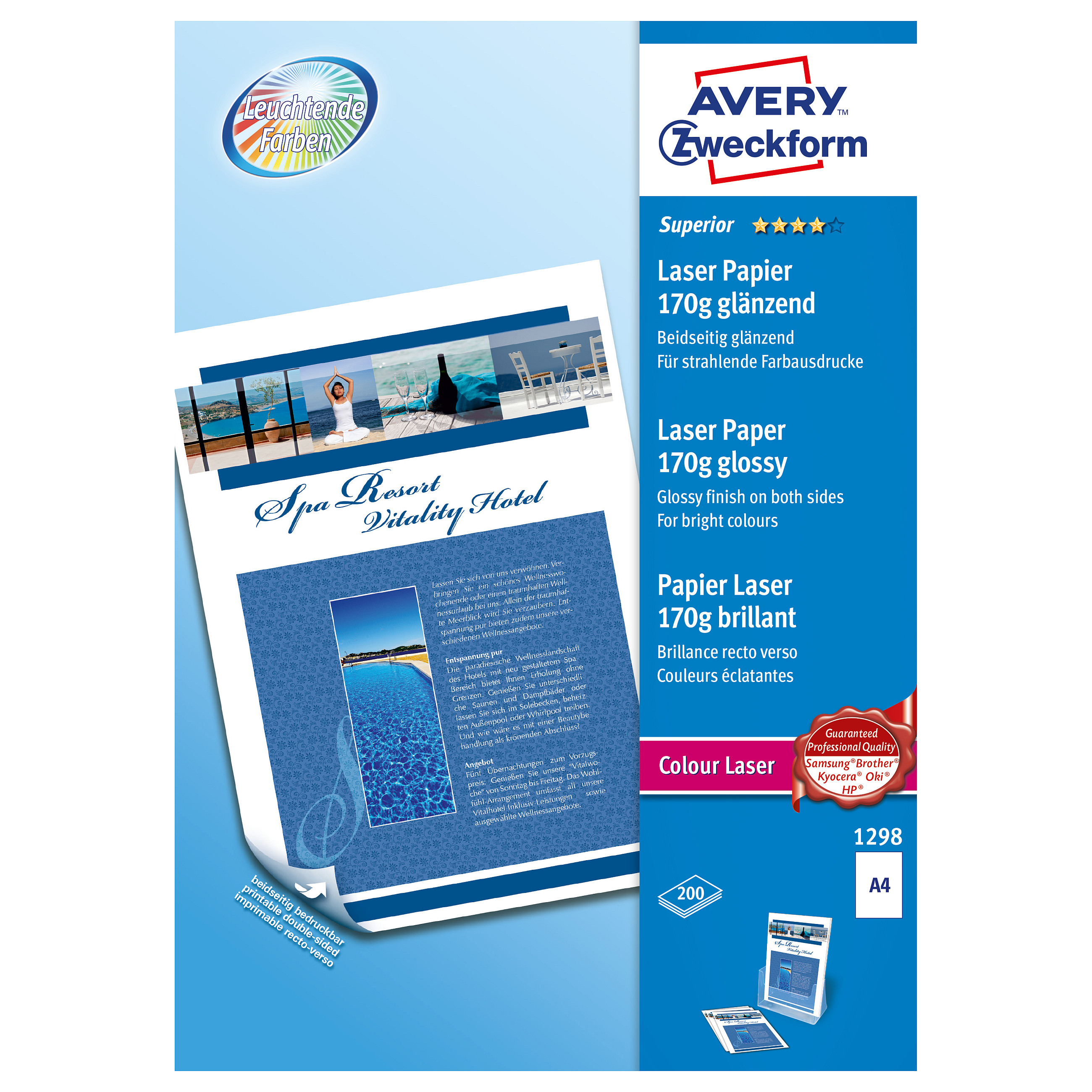 AVERY Zweckform Fotopapier 1298 DIN A4 glänzend 170 g/qm 150 Blatt