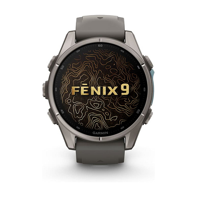Garmin fenix 9 43mm Kieselgrau/Titan Silikon Armband