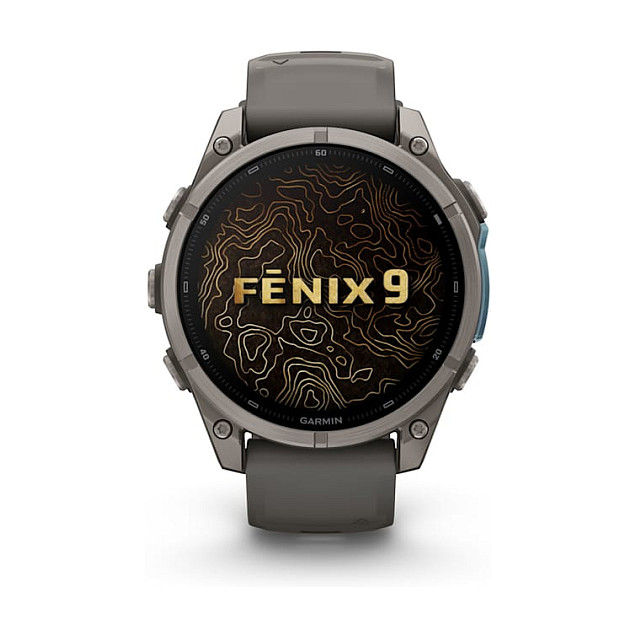 Garmin fenix 9 47mm Kieselgrau/Titan Silikon Armband