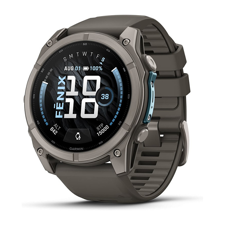 Garmin fenix 9 51mm Kieselgrau/Titan Silikon Armband