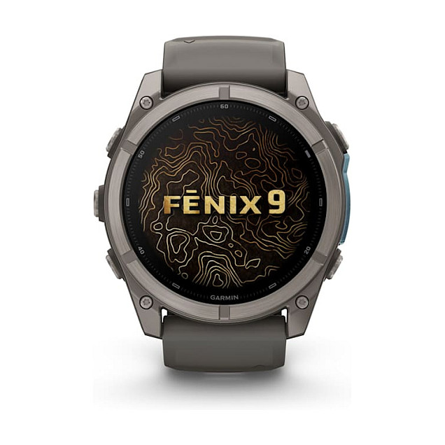 Garmin fenix 9 51mm Kieselgrau/Titan Silikon Armband