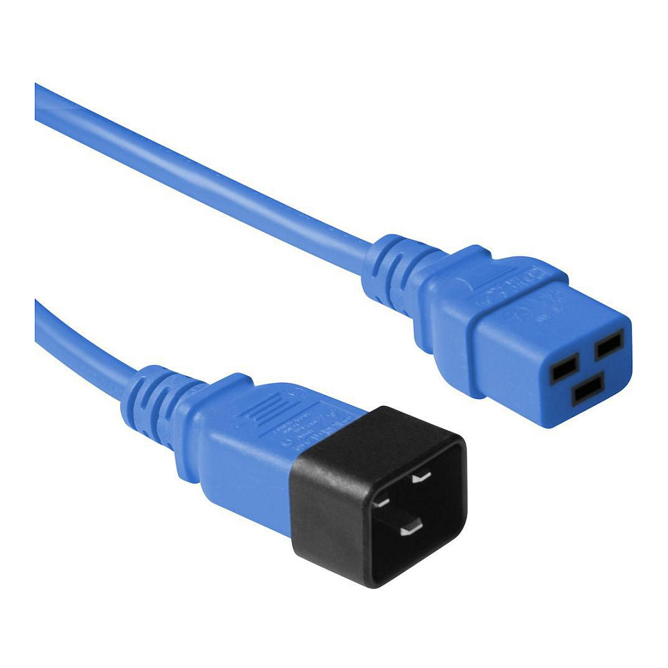 MicroConnect - Stromkabel - IEC 60320 C20 zu IEC 60320 C19 - 1,8m - Blau (PE2019B18)