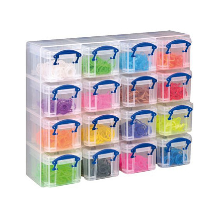 Really Useful Box Aufbewahrungsbox 16x 0,3 l - 37,5 x 12,5 x 31,0 cm transparent