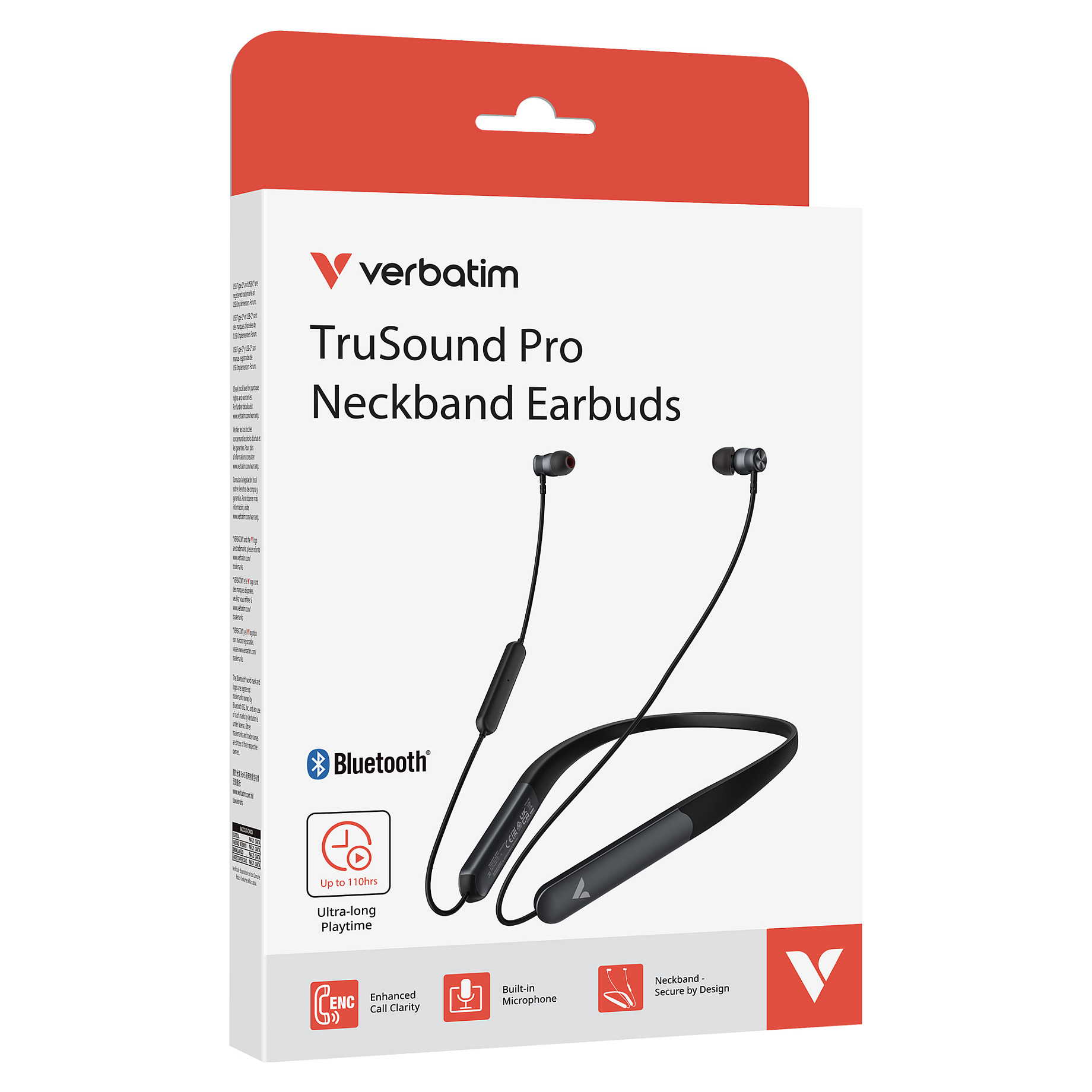 Verbatim TruSound Pro Neckband Earbuds, schwarz 30203