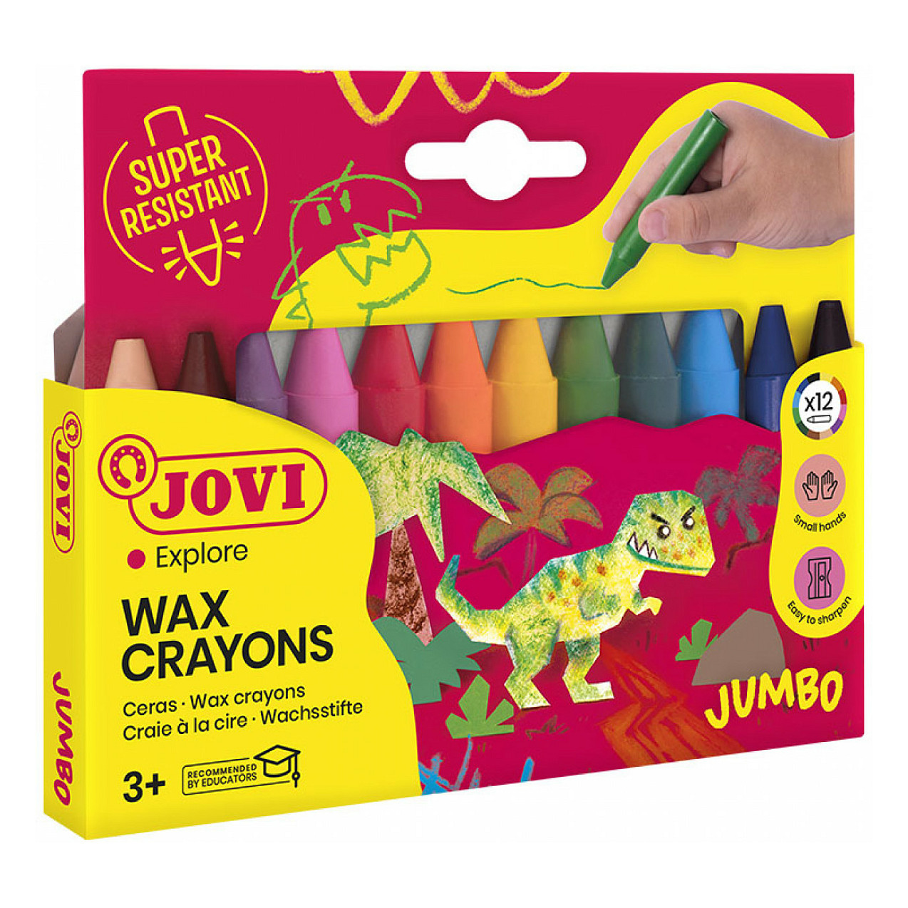 JOVI Wachsmalstifte Wax Crayons Jumbo, 12 Stifte