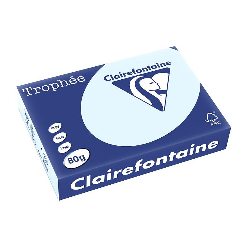 Clairefontaine Kopierpapier TrophÃ©e hellblau DIN A4 80 g/qm 500 Blatt Papier