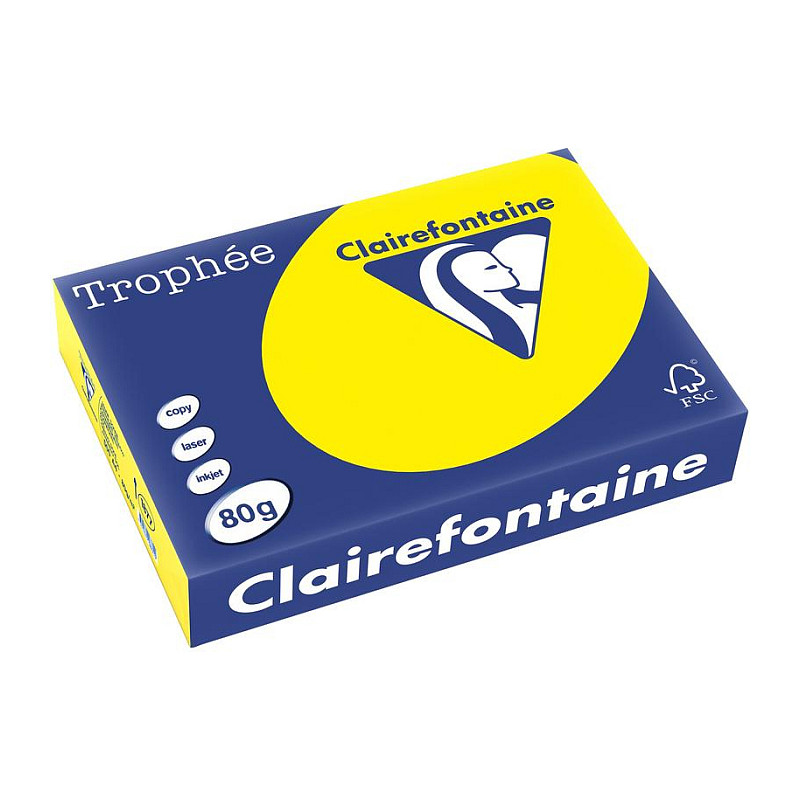 Clairefontaine Kopierpapier TrophÃ©e canariengelb DIN A4 80 g/qm 500 Blatt Papier