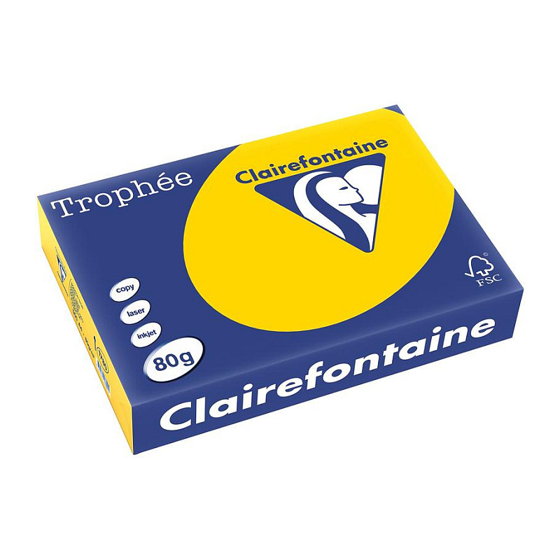 Clairefontaine Kopierpapier TrophÃ©e gold gelb DIN A4 80 g/qm 500 Blatt Papier