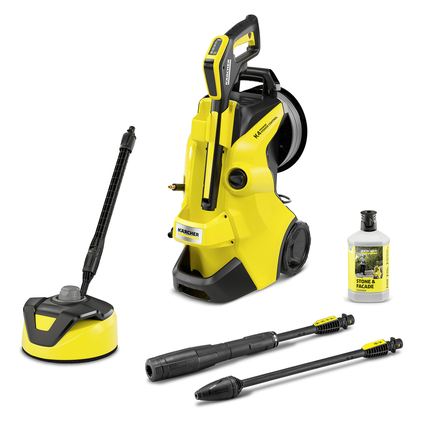 Krcher K 4 Premium Power Control Flex Home (gelb/schwarz, mit Dreckfrser, Schlauchtrommel und Flchenreiniger T 5) Reinigung