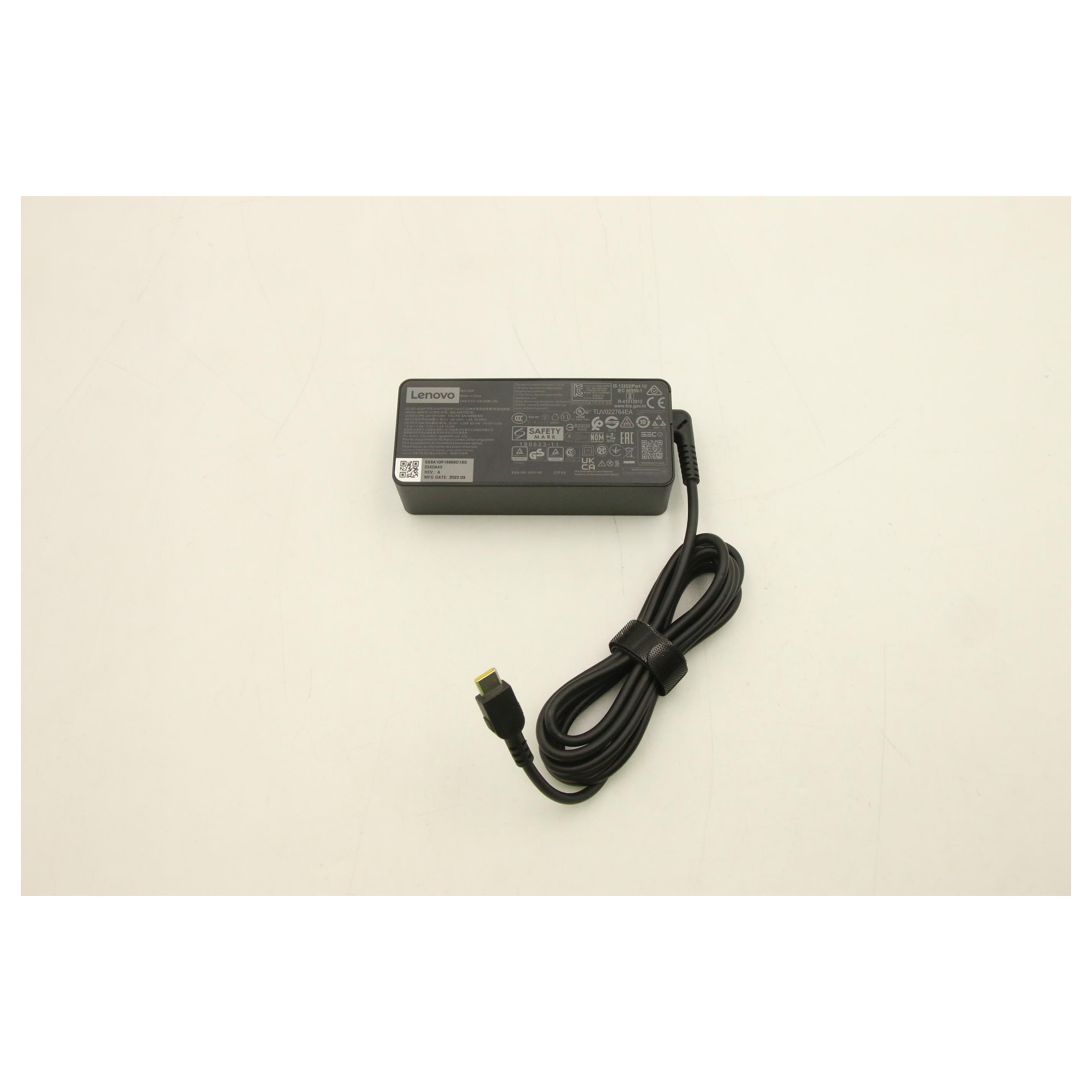 N Lenovo AC Adapter 65W USB Type-C Includes Power Cable
