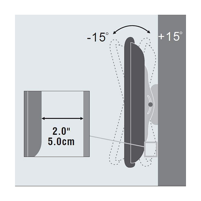Wall mount medium tilt up to