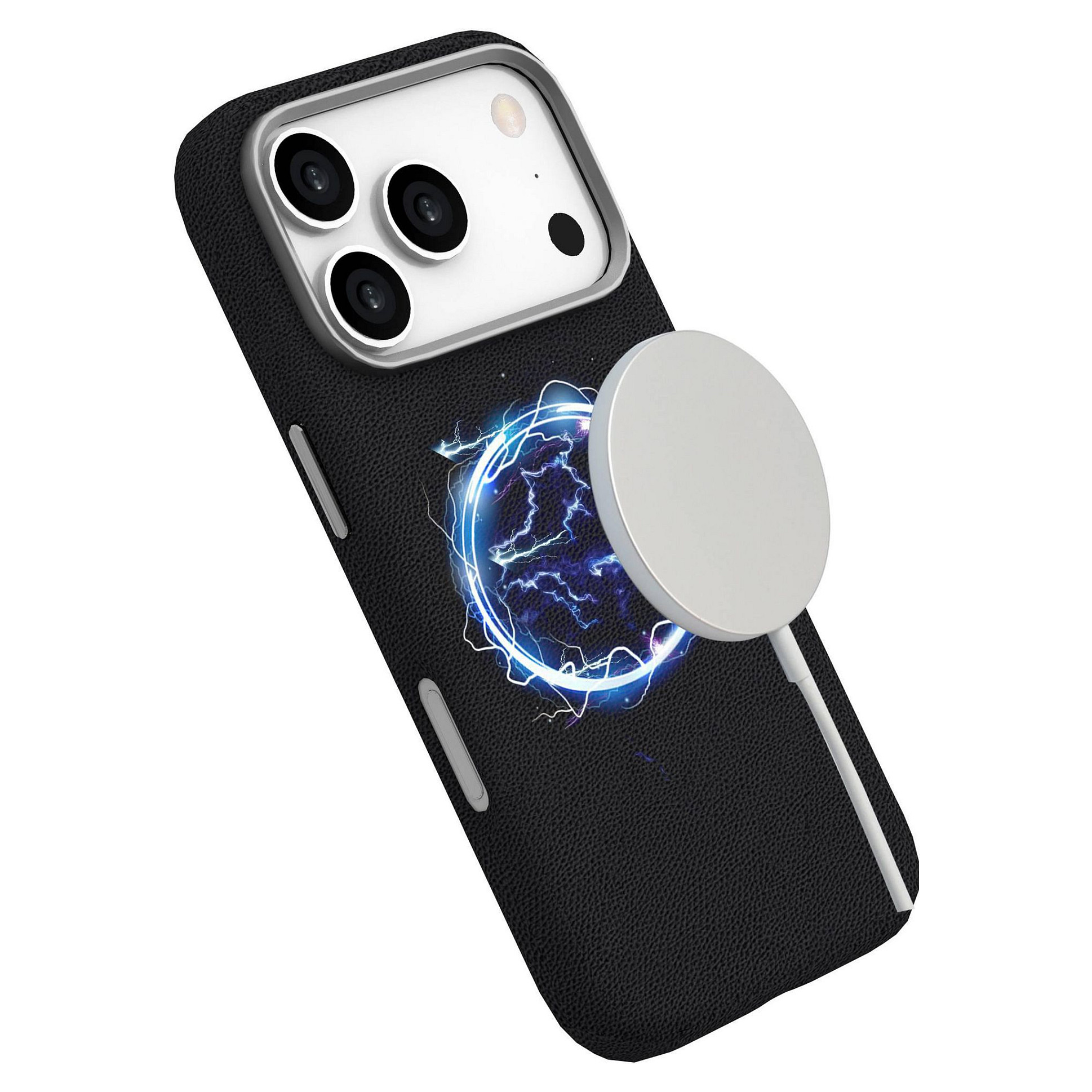 eStuff INFINITE (GRS) VENICE iPhone 17 Pro Black Leather Magnetic