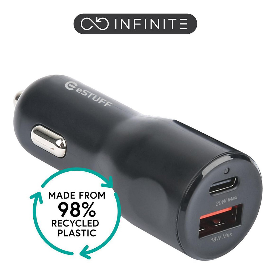 eStuff INFINITE Car Charger 38W. 1 x