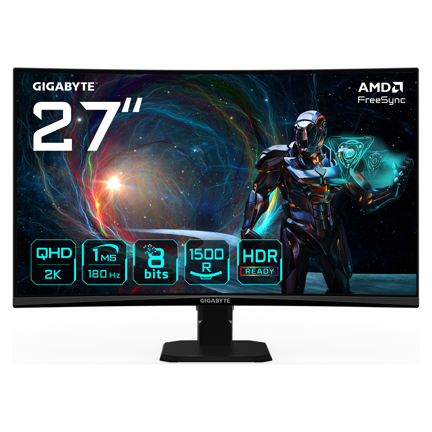 68,6 cm (27"") 2560 x 1440 Pixel Gigabyte GS27QCA EK 16:9 Quad HD VA 1 ms 180 Hz HDR DisplayPort HDMI VESA