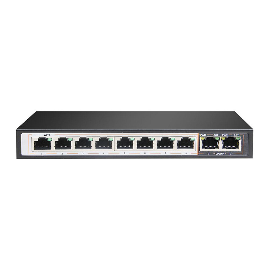 Perses Switch 8X EX-SG1008PE 10/100/1000M TX PoE AT/AF 2X GE SFP Full Gigabit PoE