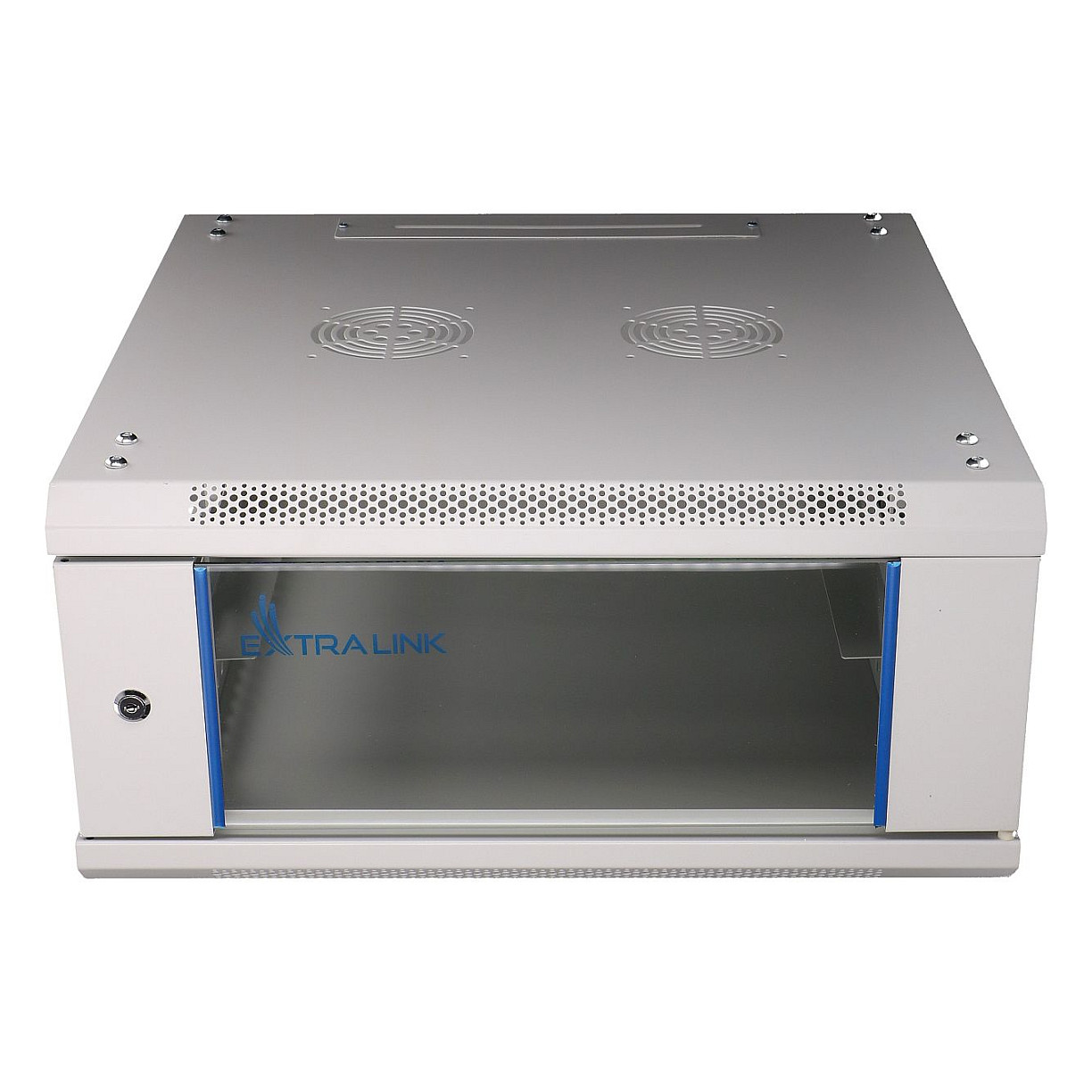 4U Rackmount Cabinet 600x600 Grey Glass Door