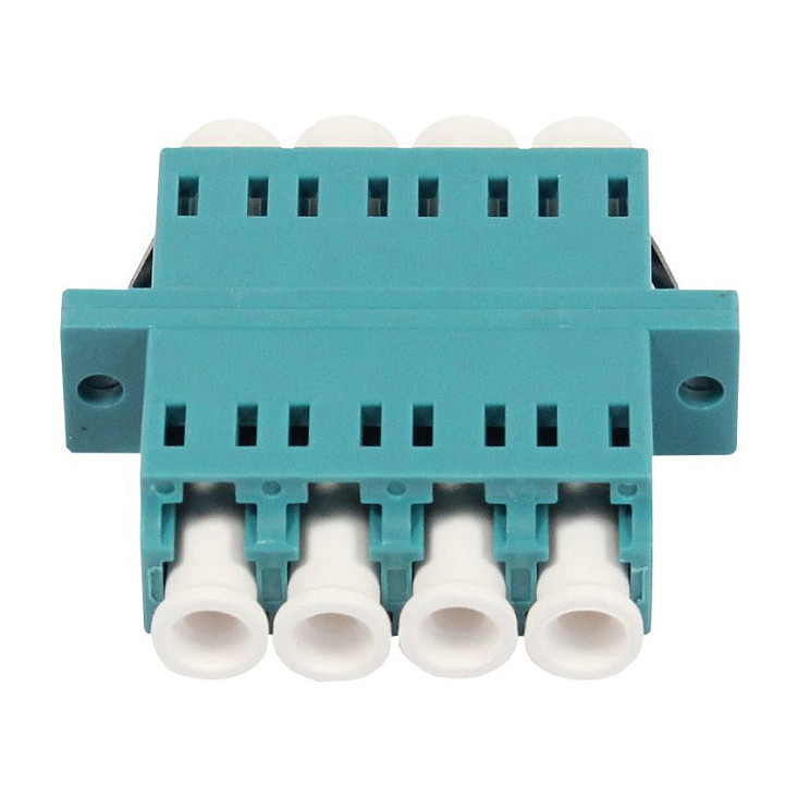 50/125u Multimode OM3, aqua, Quad, PVC, mit Flansch, Synergy 21,