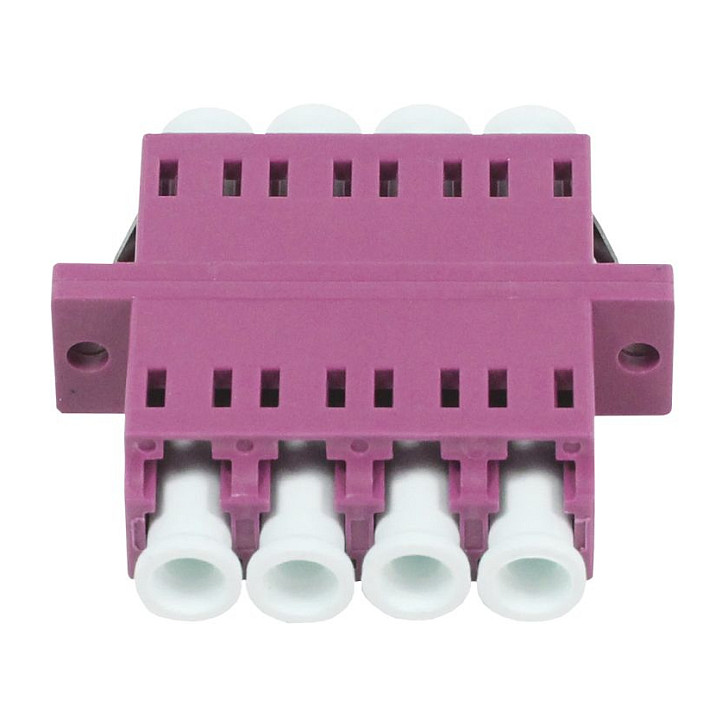 50/125u Multimode OM4, erika-violett, Quad, PVC, mit Flansch, Synergy 21,