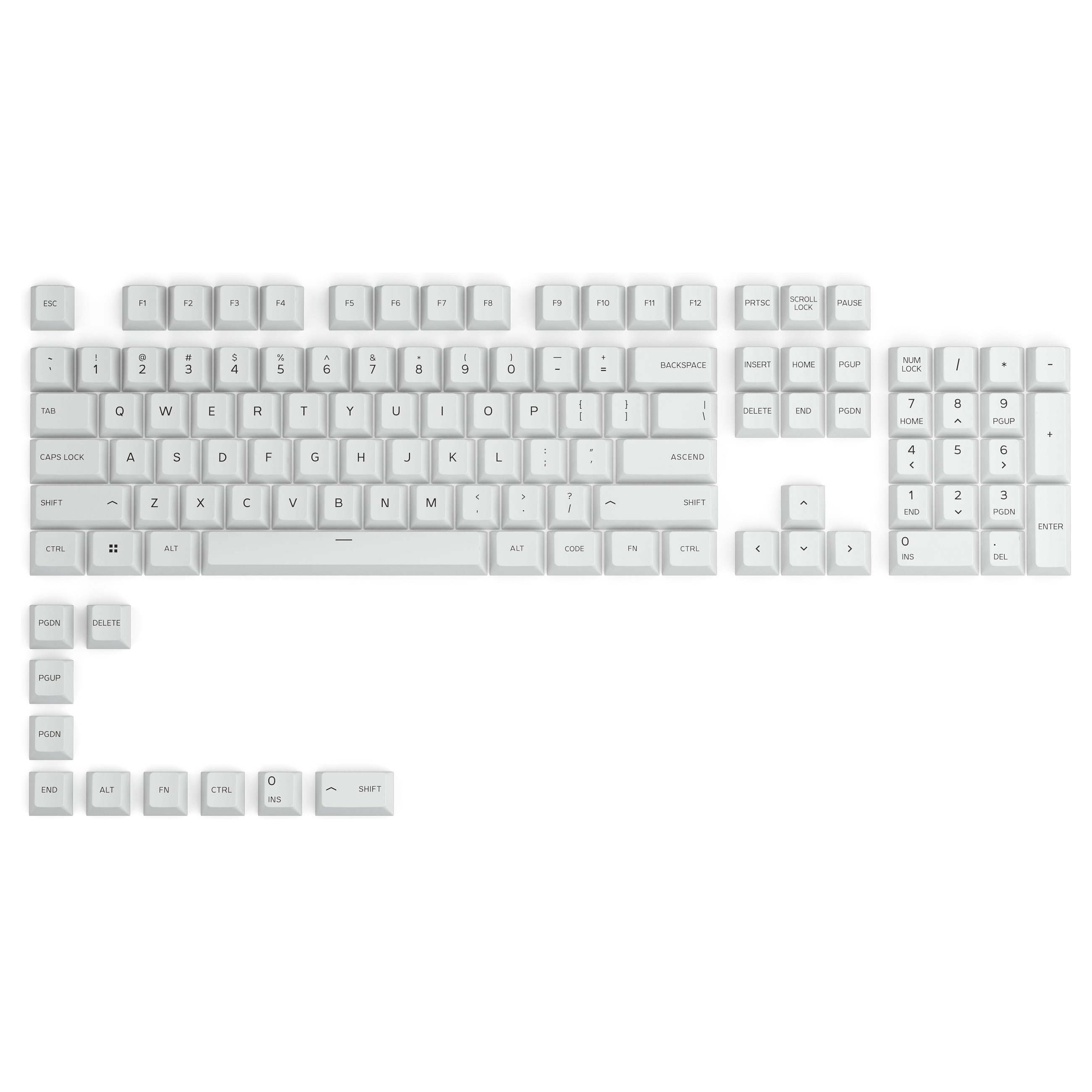 Glorious GPBT Keycaps - 115 PBT Tastenkappen, ISO, ES-Layout, Arctic White Mäuse & Tastaturen