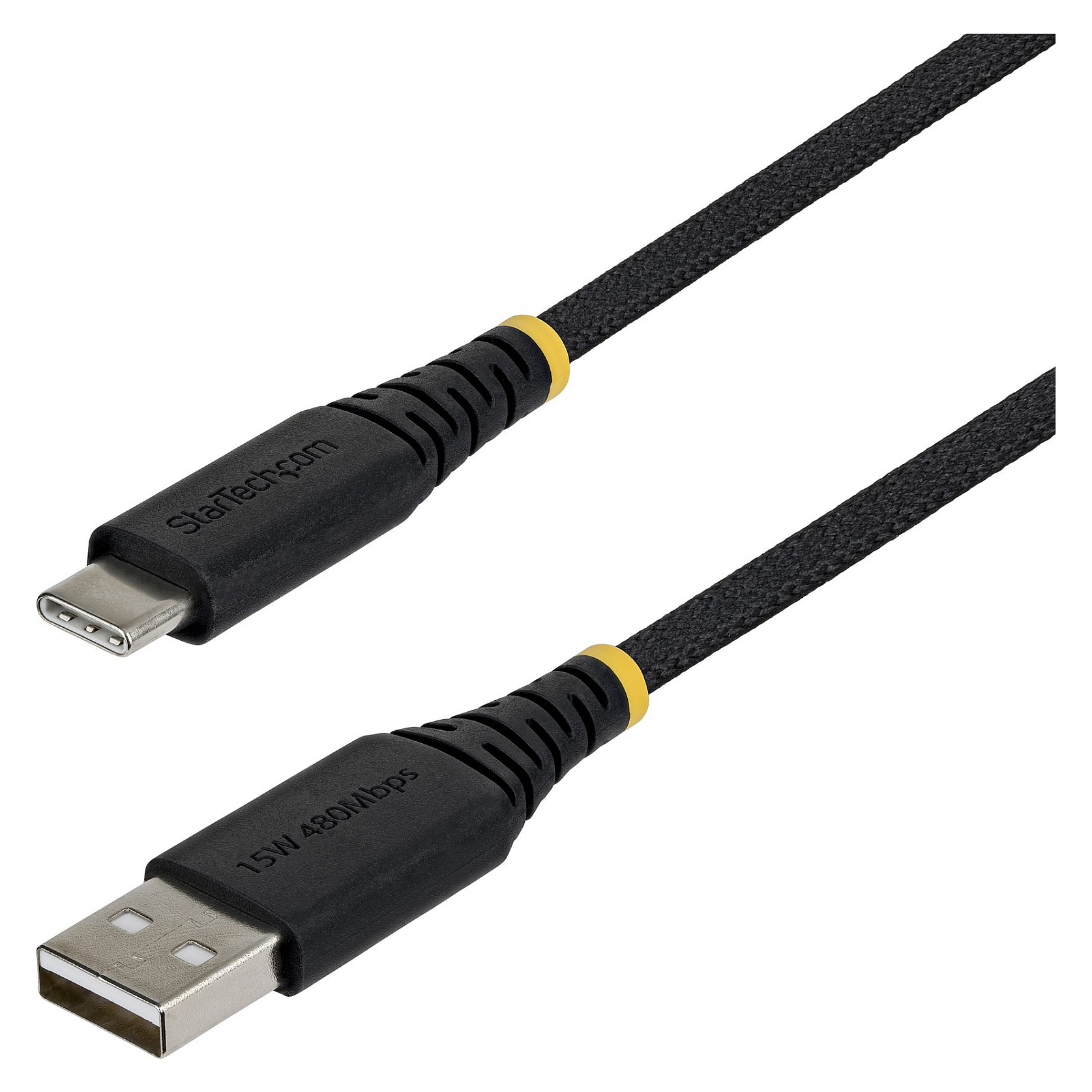 STARTECH.COM 3m 10ft USB-A to USB-C Fast Charging Cable 15W 3A Dual-Layer Braided Nylon/TPE Jacket Durable USB-A to Type C Charger