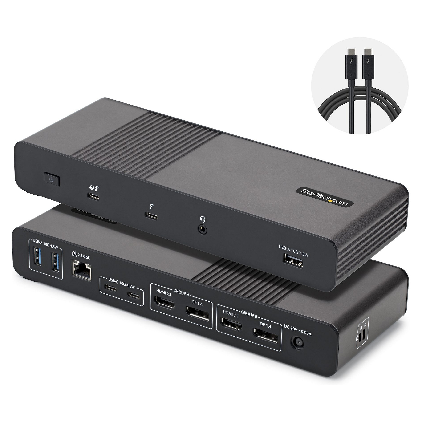 Thunderbolt 5 Universal Docking Station for Mac & Windows with Quad Monitors 140W Power Delivery 120Gbps Bandwidth