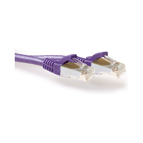 Purple 25 meter LSZH SFTP CAT6A patch cable snagless with RJ45 connectors