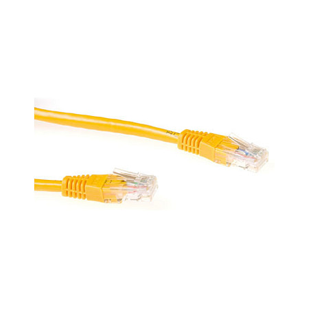 Yellow 1 meter U/UTP CAT6A patch cable with RJ45 connectors