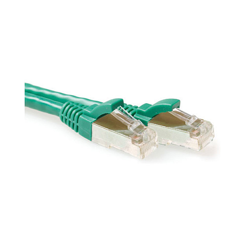 Green 25 meter LSZH SFTP CAT6A patch cable snagless with RJ45 connectors