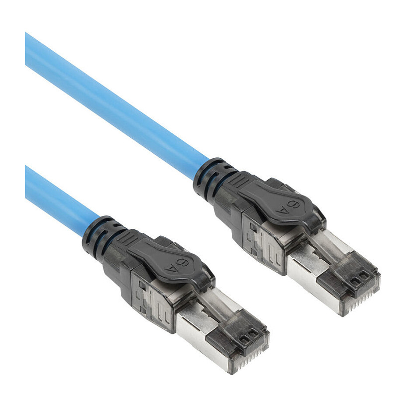 Purple 60 meters S/FTP CAT6A B2ca PoE++ 100W solid prefab installation cable, RJ45 male – male