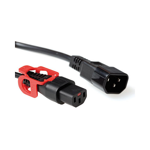 Powercord C13 IEC Lock+ - C14 black 0.5 m, PC1524