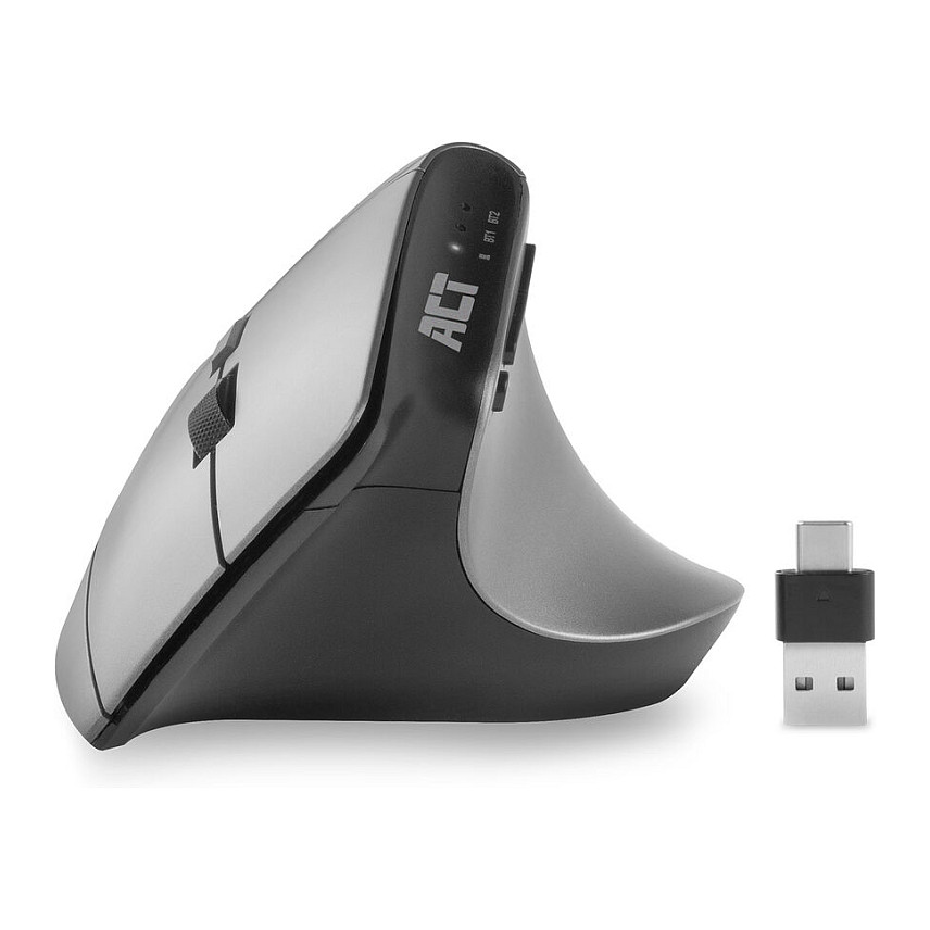 Ergonomic Bluetooth mouse with vertical grip, multi-connection, 2400 DPI
