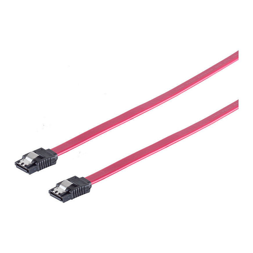 S-Impuls SATA 3Gb/s Verbindungskabel, Metallclip, rot, 0,3m