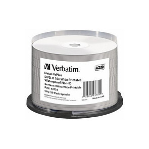 1x50 Verbatim DVD-R 4,7GB 16x Wide glossy waterproof print