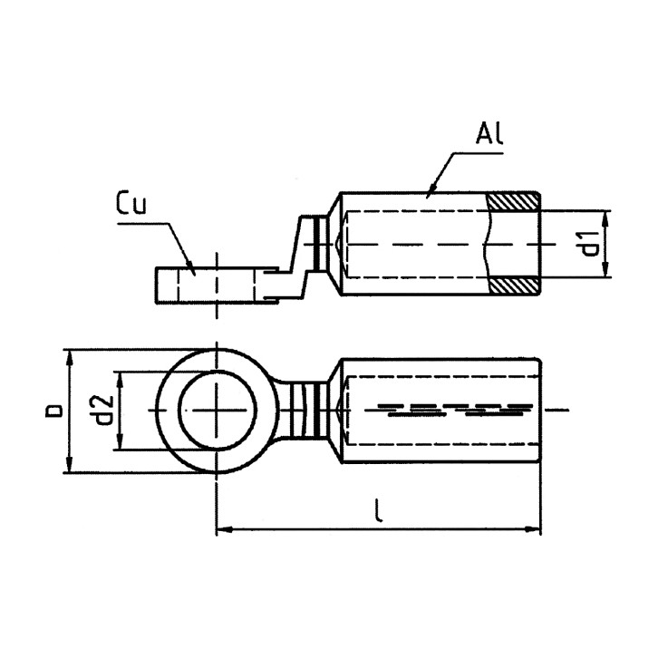 Klauke AL-CU-Presskabelschuh 185qmm rm/sm 240qmm se M10