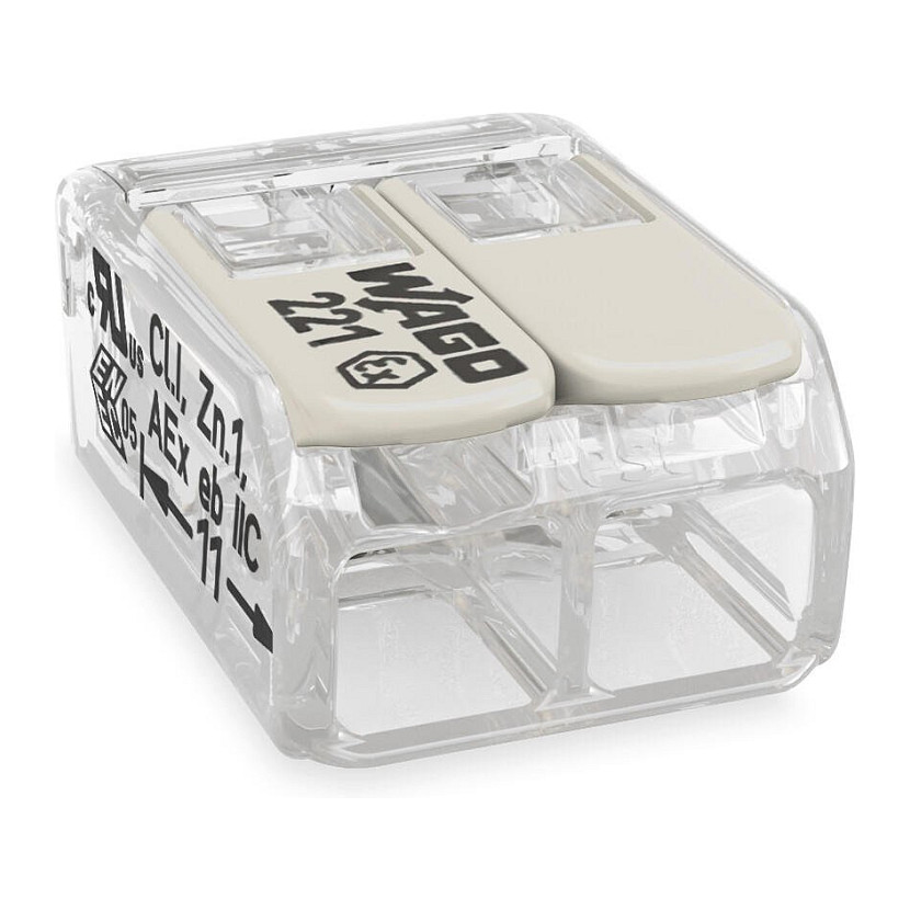WAGO Verbindungsklemme 2-Leiter transparent Elektroinstallation