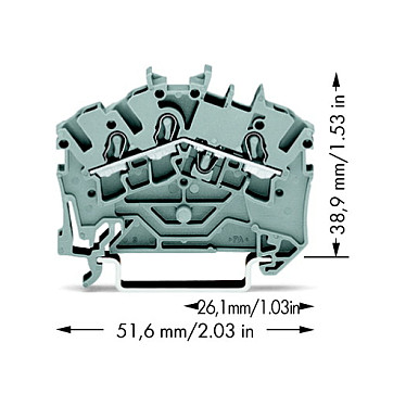 WAGO 2002-6301, 5,2 mm, 51,3 mm, 38,9 mm, 800 V