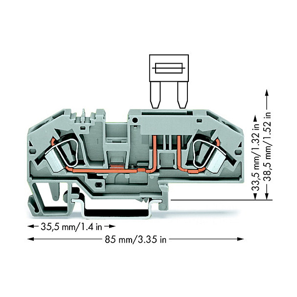 WAGO 282-696, 8 mm, 85 mm, 33,5 mm