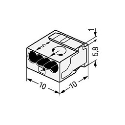 WAGO 243-144, 10 mm, 10 mm, 6,8 mm, 100 V