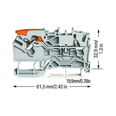 WAGO 2102-1201, 5,2 mm, 61,5 mm, 32,9 mm