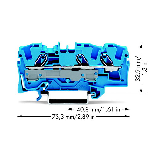 WAGO Durchgangsklemme 3-Leiter 2006-1304 6qmm blau