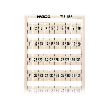 WAGO 793-566, Anschlussblockmarker, 100 Stück(e), Schwarz, Weiß Elektroinstallation