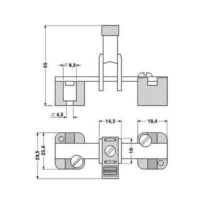 Phoenix Contact AKG 35 BU, 14,3 mm, 27 mm, 300 V