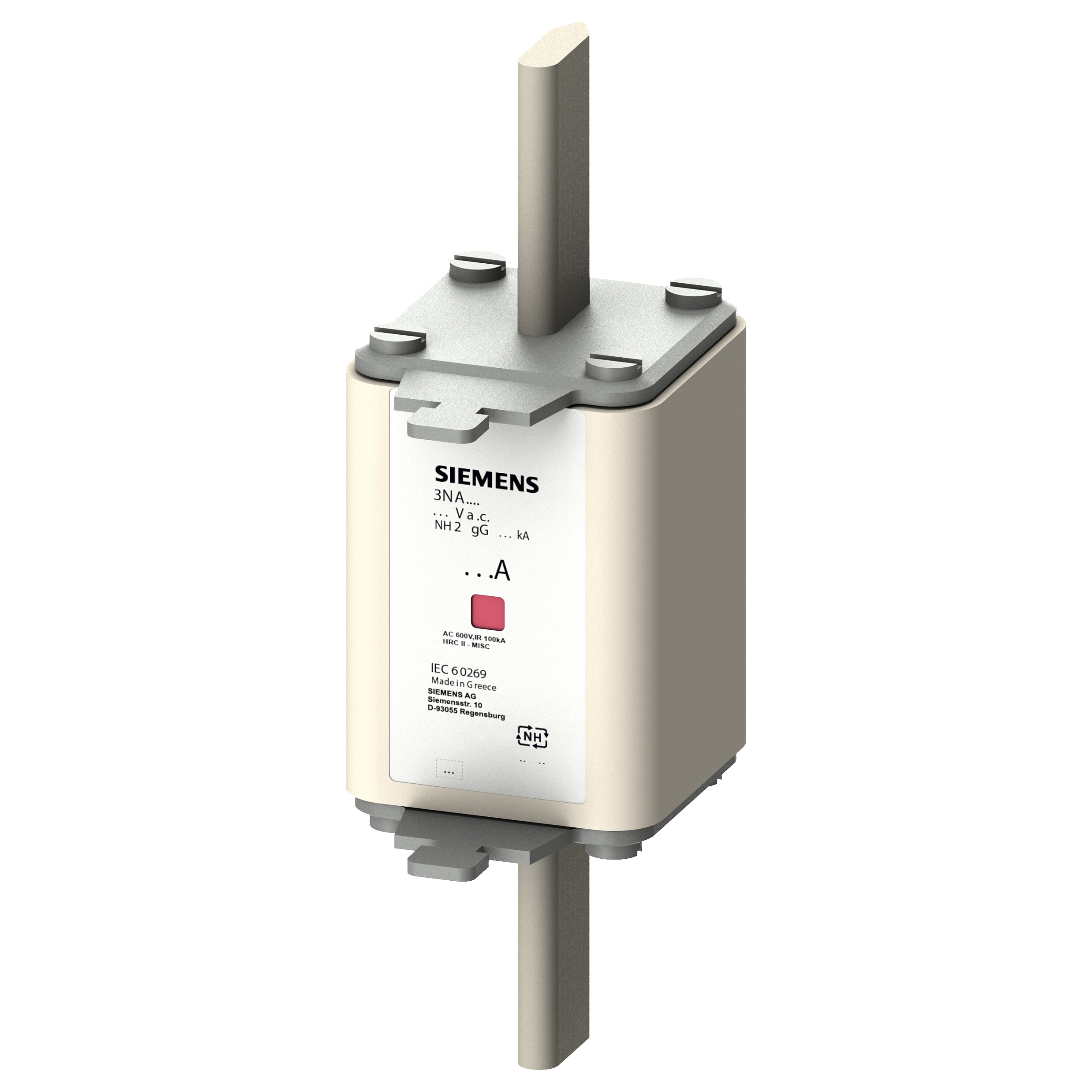 Siemens NH-Sicherung NH2 250A gG 500Vac/440Vdc, 159 mm, 152 mm, 75 mm, 457 g Elektroinstallation