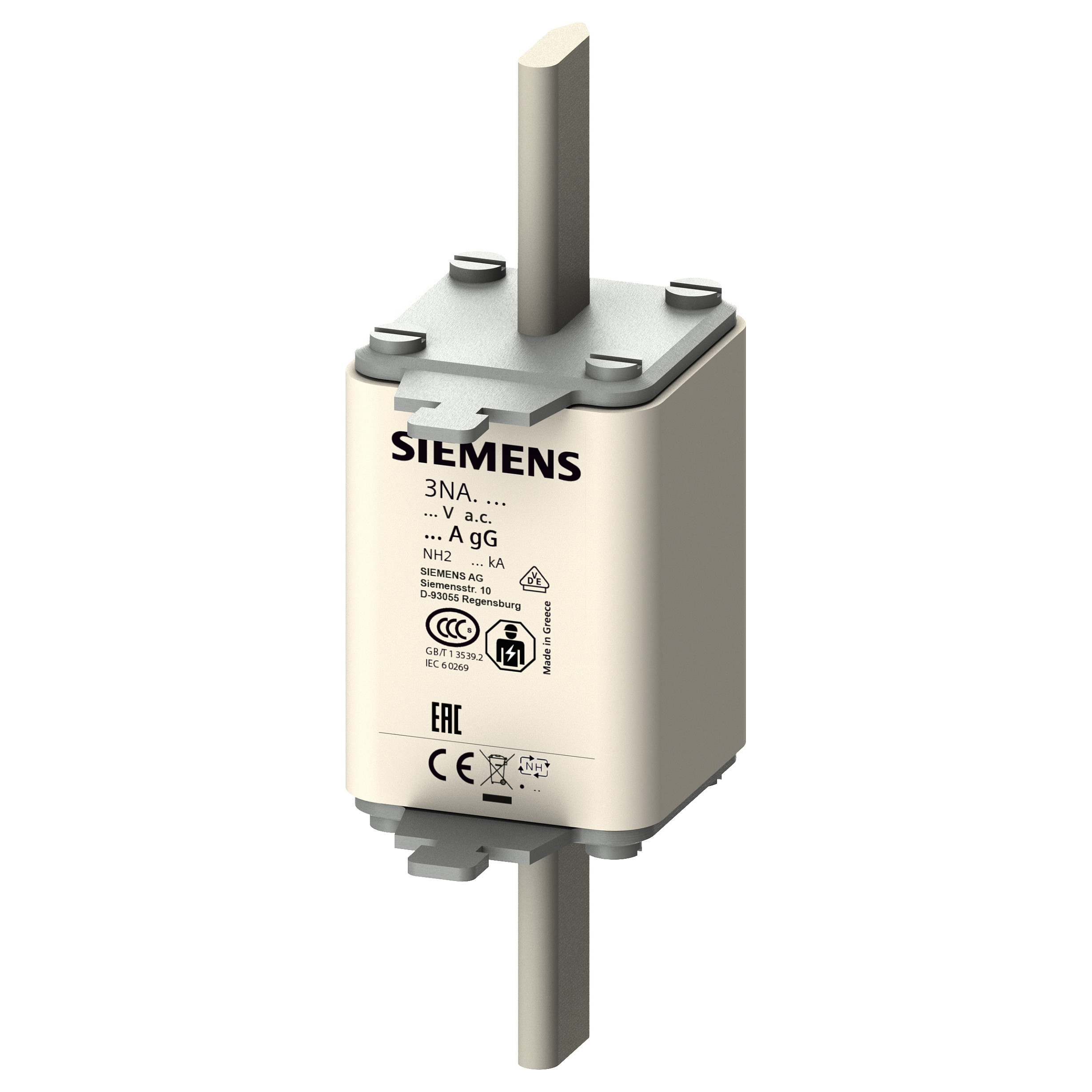 Siemens NH-Sicherung NH2 125A gG 500Vac/440Vdc, 1 Stück(e), 159 mm, 152 mm, 75 mm, 465,3 g Elektroinstallation